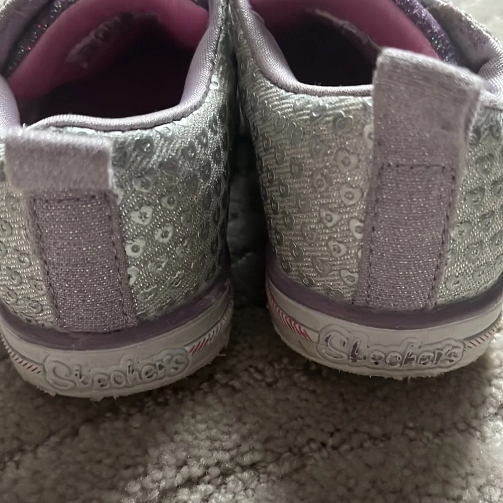 Twinkle Toes by Skechers Silver & Purple Light Up Shoes